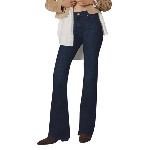Pilcro and the Letterpress Denim - Anthropologie Pilcro and the Letterpress Stet Flare Jeans Dark Rinse Wash 27